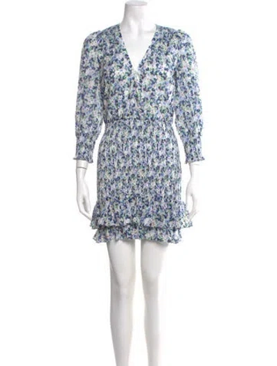 Pre-owned Veronica Beard Floral Print Mini Dress W/ Tags In Blue