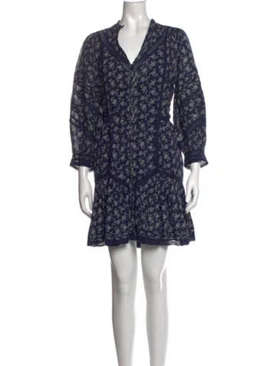 Pre-owned Veronica Beard Floral Print Mini Dress W/ Tags In Blue