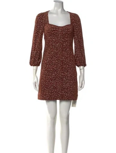 Pre-owned Veronica Beard Floral Print Mini Dress W/ Tags In Brown