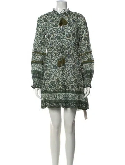 Pre-owned Veronica Beard Floral Print Mini Dress W/ Tags In Green