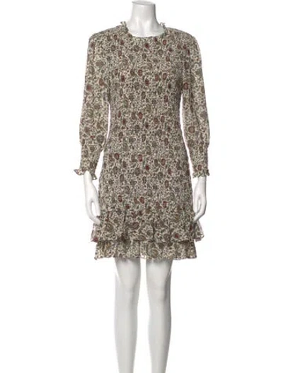 Pre-owned Veronica Beard Floral Print Mini Dress W/ Tags In Neutral