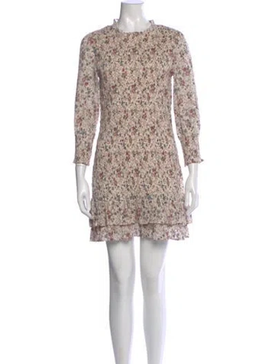 Pre-owned Veronica Beard Floral Print Mini Dress W/ Tags In Neutral