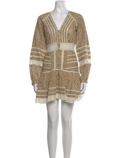 Pre-owned Veronica Beard Floral Print Mini Dress W/ Tags In Neutral