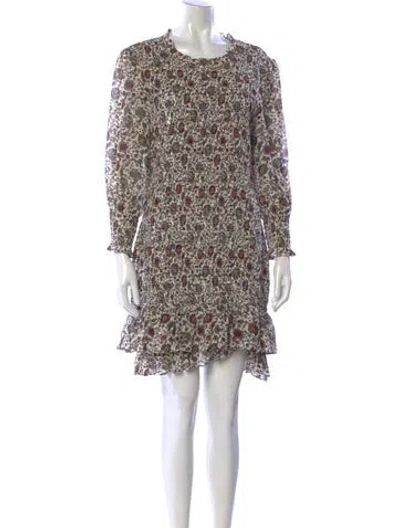 Pre-owned Veronica Beard Floral Print Mini Dress W/ Tags In Neutral