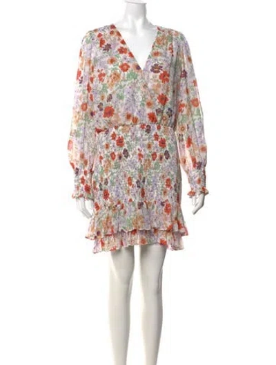 Pre-owned Veronica Beard Floral Print Mini Dress W/ Tags In Neutral