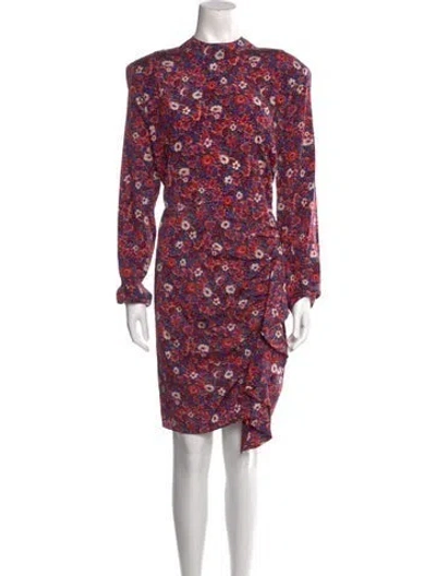 Pre-owned Veronica Beard Floral Print Mini Dress W/ Tags In Red
