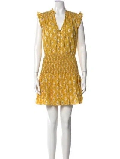 Pre-owned Veronica Beard Floral Print Mini Dress W/ Tags In Yellow