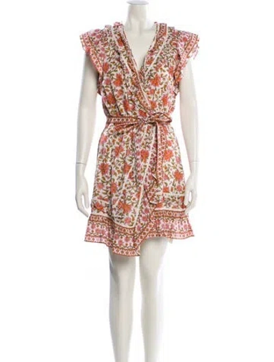 Pre-owned Veronica Beard Floral Print Mini Dress In White