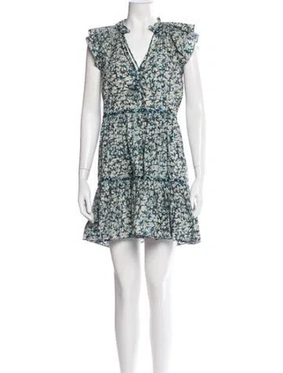 Pre-owned Veronica Beard Floral Print Mini Dress In White
