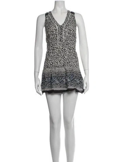 Pre-owned Veronica Beard Floral Print Mini Dress In White
