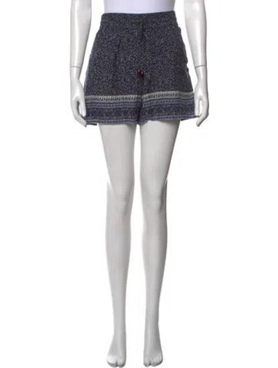 Pre-owned Veronica Beard Floral Print Mini Shorts In Blue