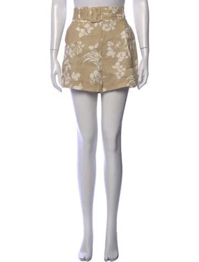 Pre-owned Veronica Beard Floral Print Mini Shorts In Neutral