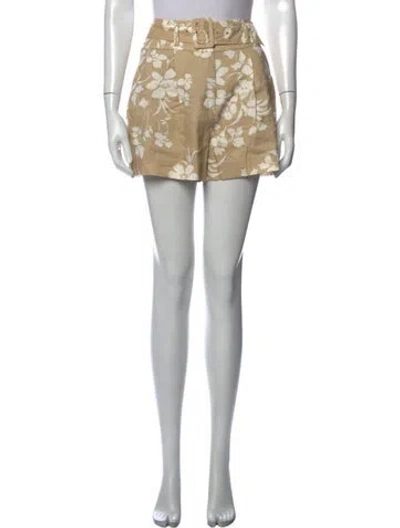 Pre-owned Veronica Beard Floral Print Mini Shorts In Neutrals