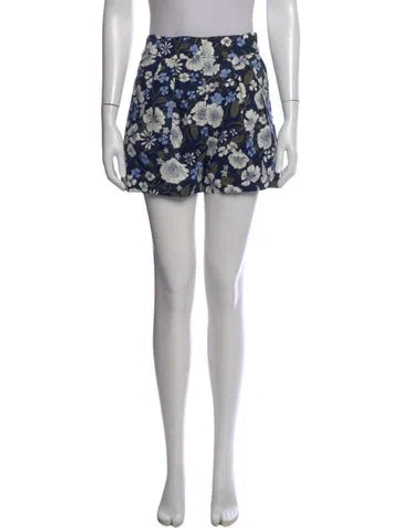 Pre-owned Veronica Beard Floral Print Mini Shorts W/ Tags In Green