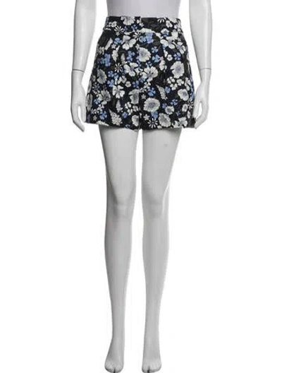 Pre-owned Veronica Beard Floral Print Mini Shorts In White