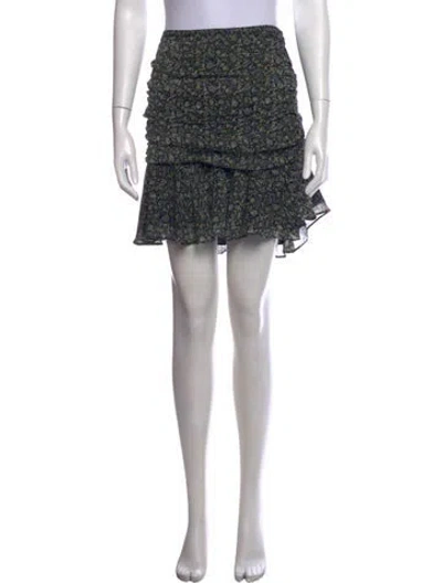 Pre-owned Veronica Beard Floral Print Mini Skirt In Black/green