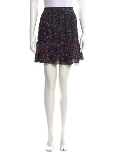 Pre-owned Veronica Beard Floral Print Mini Skirt In Blue