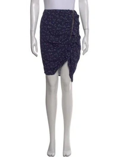 Pre-owned Veronica Beard Floral Print Mini Skirt In Blue