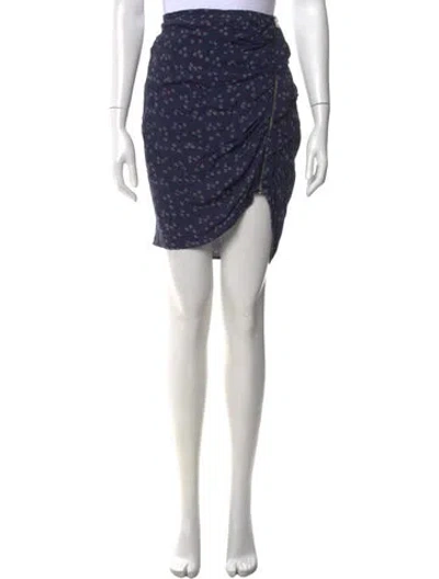 Pre-owned Veronica Beard Floral Print Mini Skirt In Blue