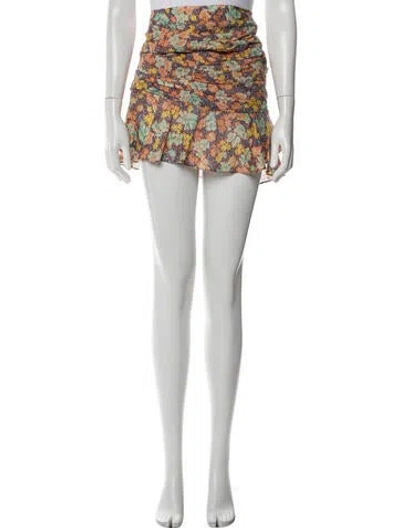 Pre-owned Veronica Beard Floral Print Mini Skirt In Green
