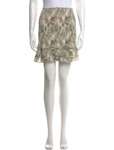 Pre-owned Veronica Beard Floral Print Mini Skirt In Green