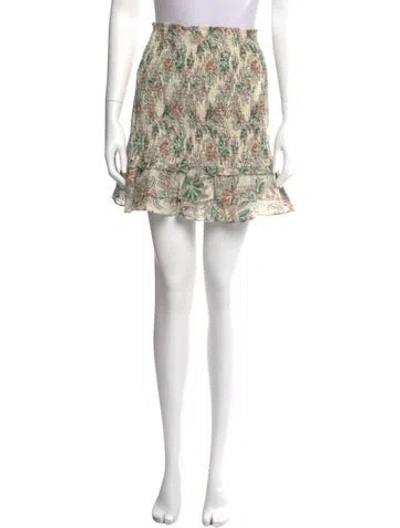 Pre-owned Veronica Beard Floral Print Mini Skirt In Neutral