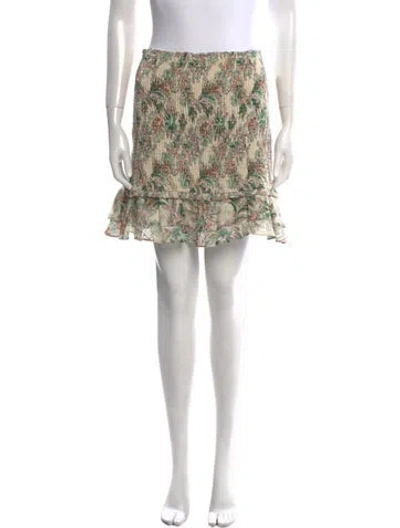 Pre-owned Veronica Beard Floral Print Mini Skirt In Neutral