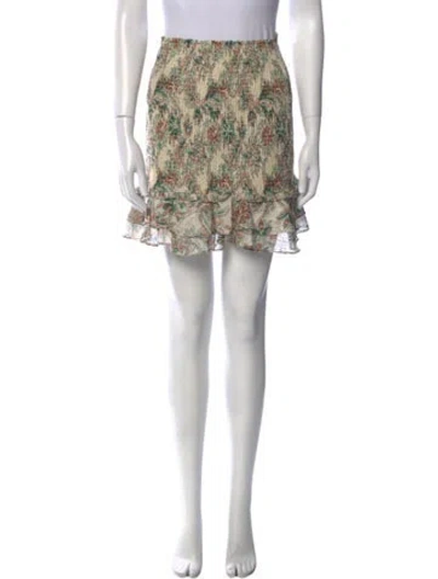 Pre-owned Veronica Beard Floral Print Mini Skirt In Neutral