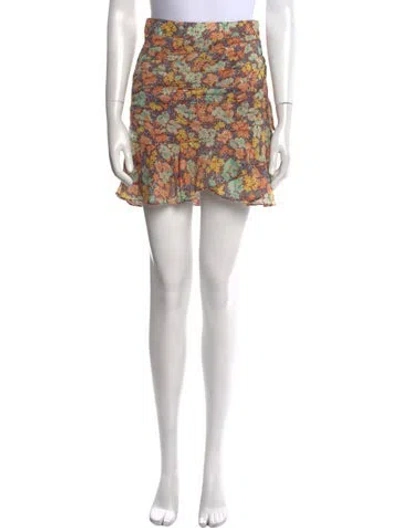 Pre-owned Veronica Beard Floral Print Mini Skirt In Neutral