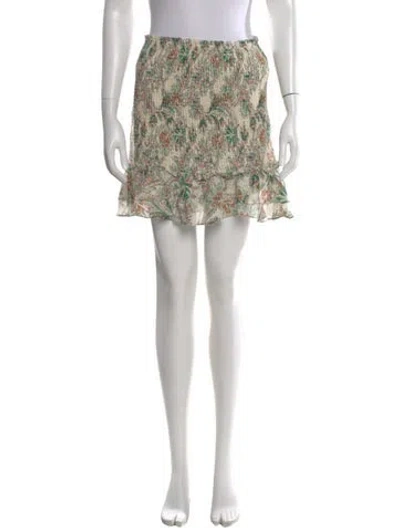 Pre-owned Veronica Beard Floral Print Mini Skirt In Neutral