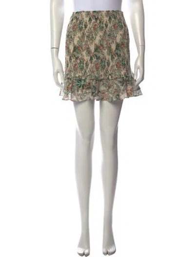 Pre-owned Veronica Beard Floral Print Mini Skirt In Neutrals