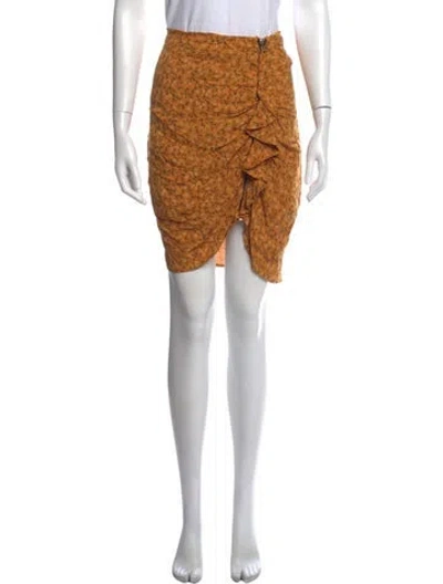 Pre-owned Veronica Beard Floral Print Mini Skirt In Orange