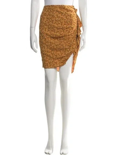 Pre-owned Veronica Beard Floral Print Mini Skirt In Orange