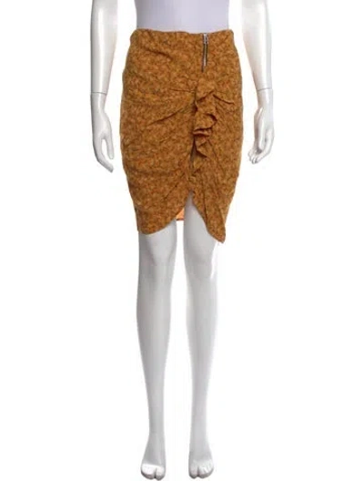Pre-owned Veronica Beard Floral Print Mini Skirt In Orange