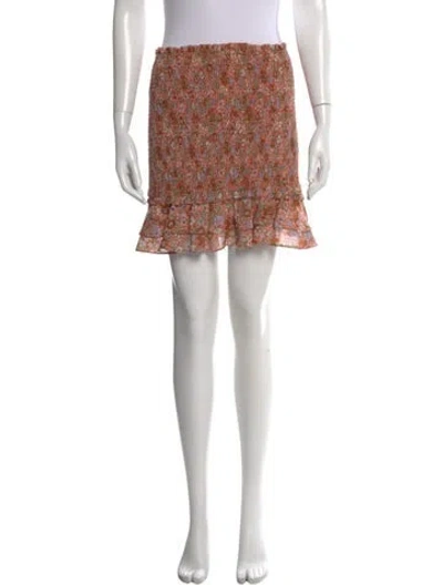 Pre-owned Veronica Beard Floral Print Mini Skirt In Purple