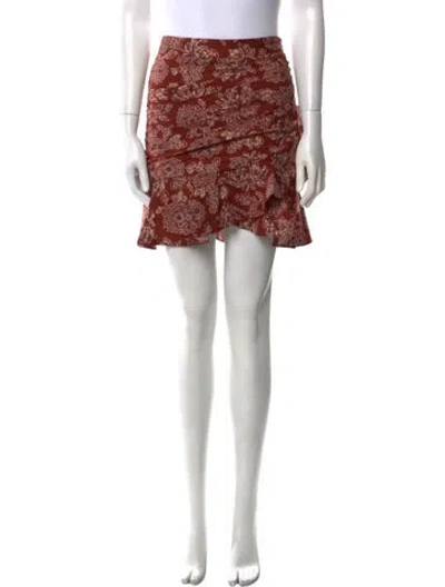 Pre-owned Veronica Beard Floral Print Mini Skirt In Red