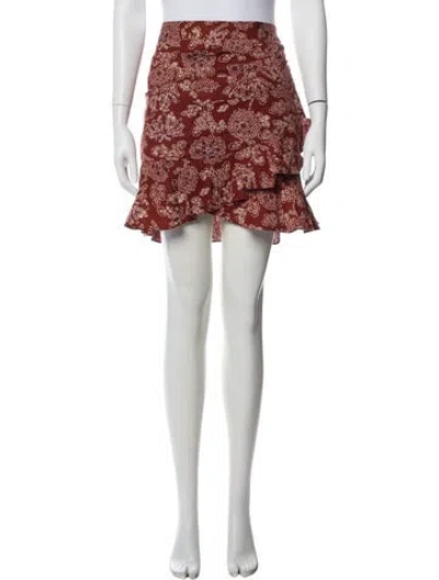 Pre-owned Veronica Beard Floral Print Mini Skirt In Red
