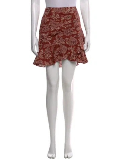 Pre-owned Veronica Beard Floral Print Mini Skirt In Red