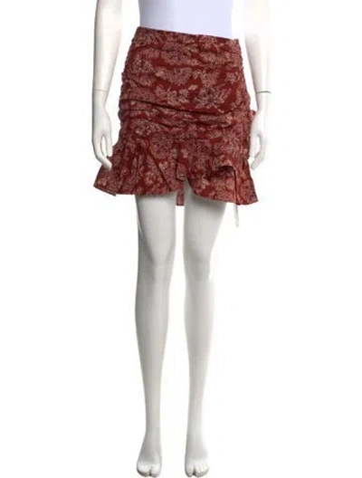 Pre-owned Veronica Beard Floral Print Mini Skirt In Red