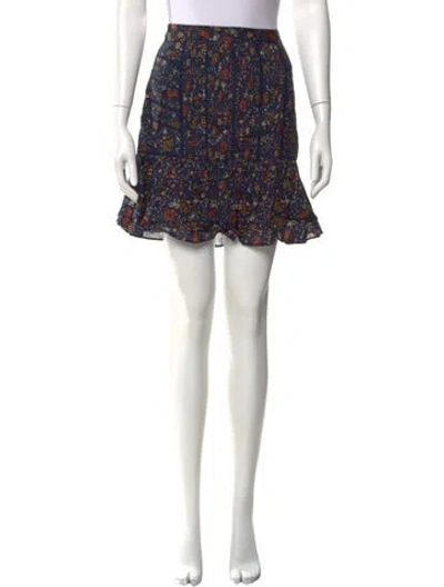 Pre-owned Veronica Beard Floral Print Mini Skirt W/ Tags In Black