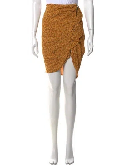 Pre-owned Veronica Beard Floral Print Mini Skirt In Yellow