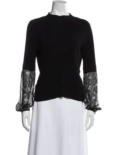 Pre-owned Veronica Beard Floral Print Mock Neck Top In Multi