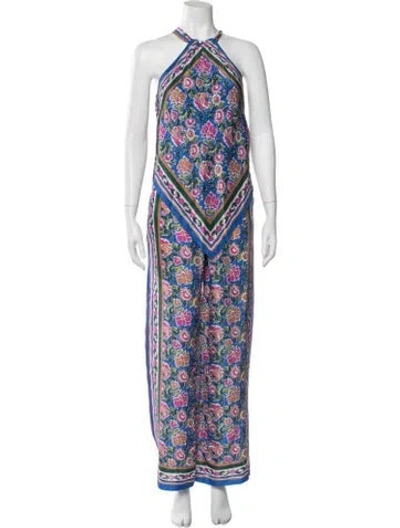 Pre-owned Veronica Beard Floral Print Pant Set In Blue