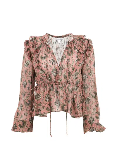 Veronica Beard Floral-print Ruffled Blouse In Multi