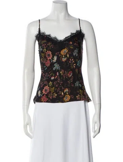 Pre-owned Veronica Beard Floral Print Scoop Neck Top In Multi