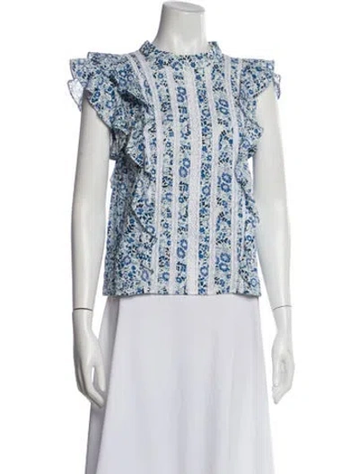 Pre-owned Veronica Beard Floral Print Sleeveless Top In Multi