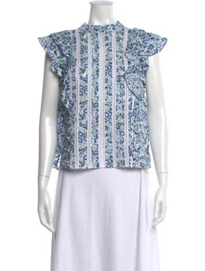 Pre-owned Veronica Beard Floral Print Sleeveless Top In Multi
