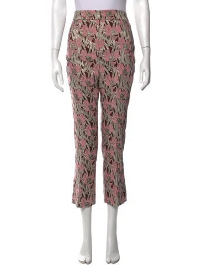 Pre-owned Veronica Beard Floral Print Straight Leg Pants In Multicolor