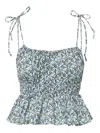 Veronica Beard Erving Floral Peplum Top
