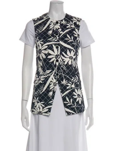 Pre-owned Veronica Beard Floral Print Vest In Multicolor